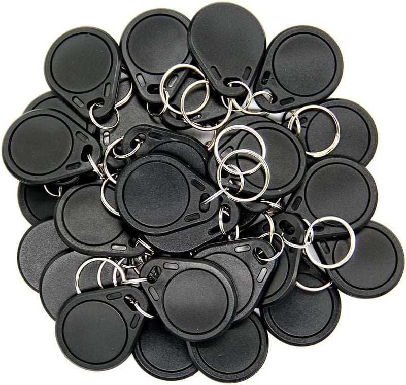 MINDRFID RFID Key fob 13.56MHz F08 Token Key Tags for Access Control System (Black) - Image 1